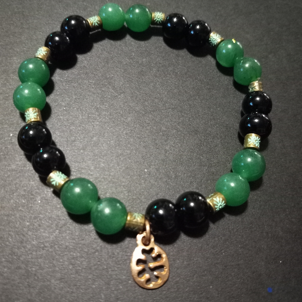 Onyx & Jade Beaded Bracelet